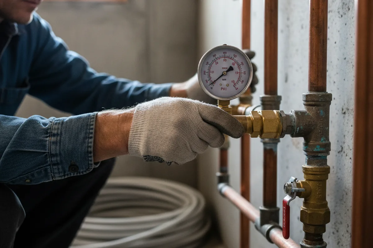 Pressure testing a repaired line during Water Line Repair in Statesboro
